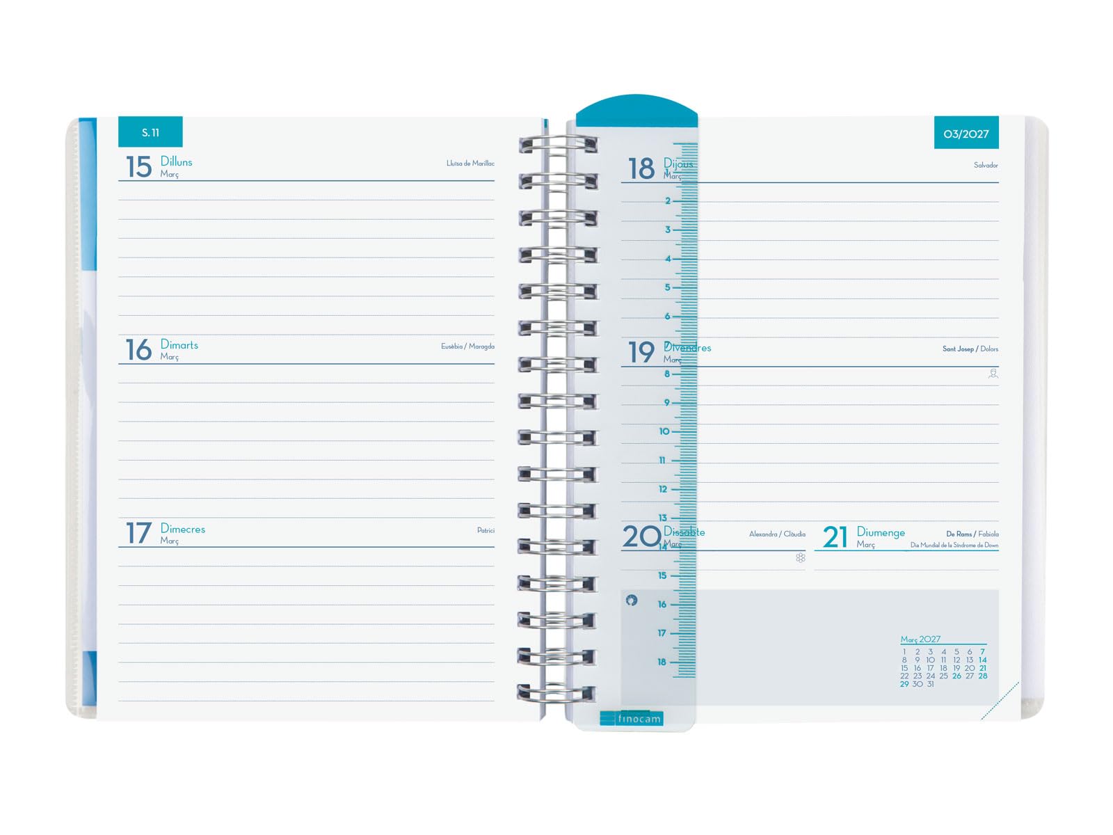 Finocam Docente Magistral Personalizable Agenda Curso 2026 2027 | Semana Vista Horizontal · Septiembre 2026 - Agosto 2027 (12 meses) | Mandala · Idioma: Catalán - Agenda académica - Agenda semanal