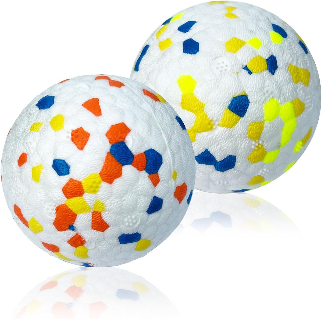 3Pack Dog Ball Toys Indestructible Float On Water Fetch Bouncy Durable Solid Rubber Ball for Puppy Small and Medium Dogs Playing Toys (3Pcs-2.55'')