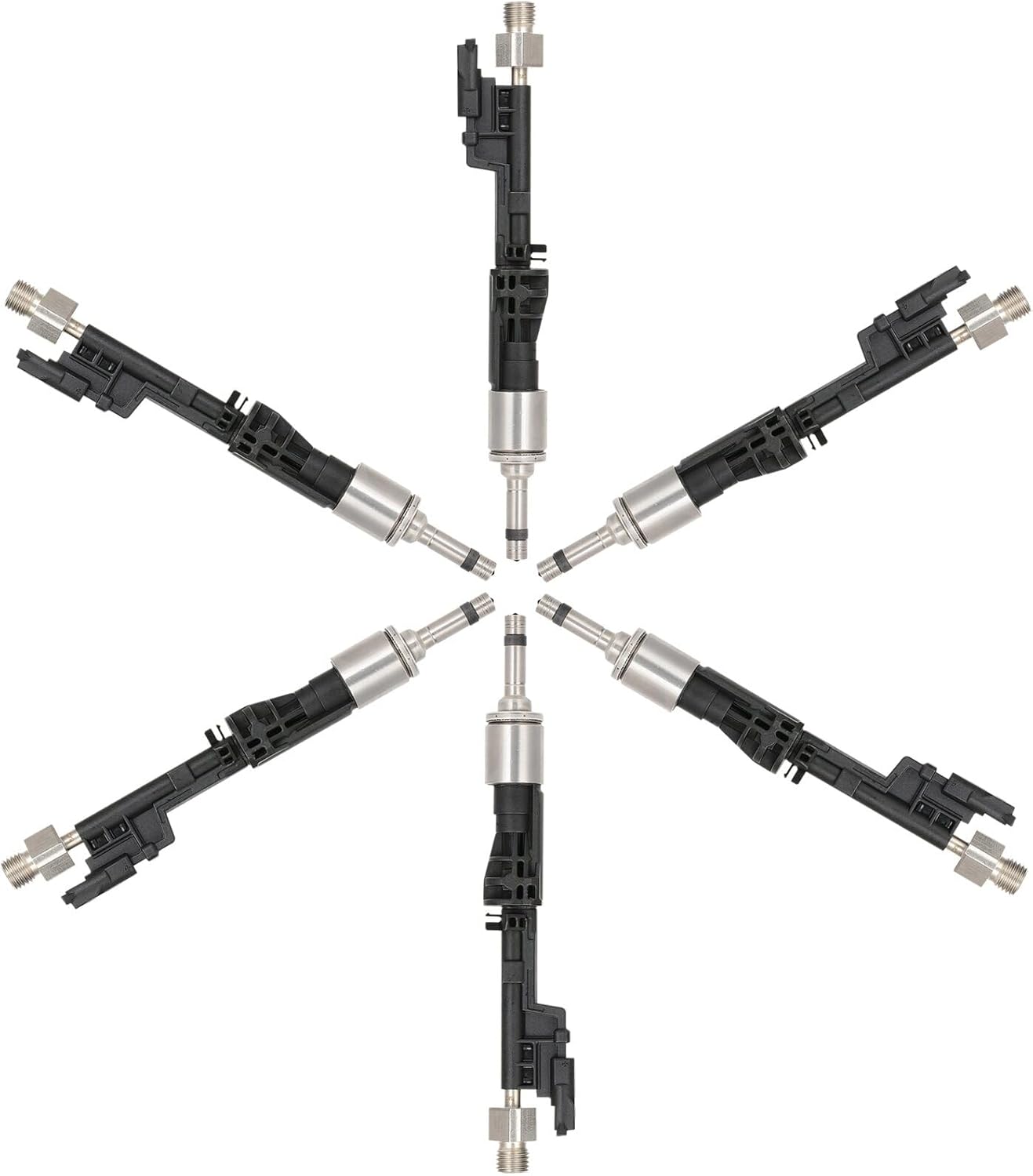 SCITOO 6Pcs Fuel Injectors Suitable with 2011 for BMW 135i,2011 for BMW 335i,2011 for BMW 335i xDrive,2011 for BMW 535i,2010-2011 for BMW 535i GT Automotive Engine Fuel Injector FJ1175 (6 Holes)