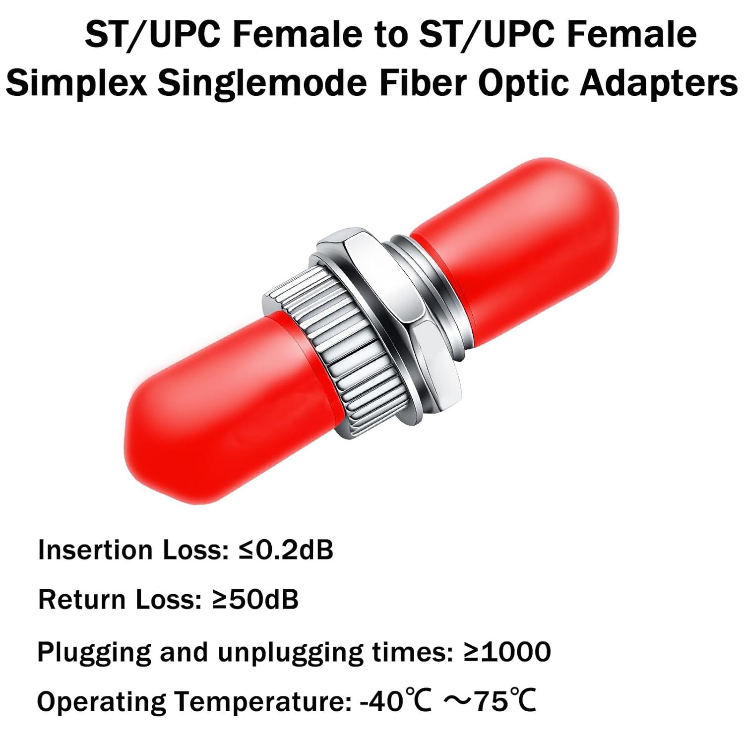 FiberPrime- ST to ST Fiber Optic Coupler, Female-Female, Single Mode Simplex Fiber Optical Cable Adapter, Fiber Optic Connectors for Network Internet, 2Pack