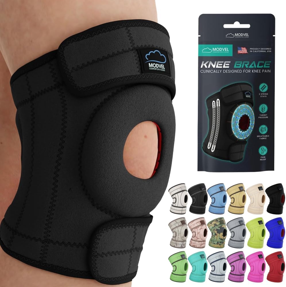 Modvel ELITE Knee Brace for Men & Women – Patella Gel Pads & Side Stabilizers for ACL, Meniscus Tear, Arthritis & Injury Recovery – Maximum Support for Running, Sports & Joint Pain Relief