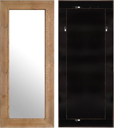 Miniatura 7 de WallBeyond Espejo rústico de longitud completa con marco de madera, 30 x 70 pulgadas, grande, rectangular, decoración de granja, espejo de piso,