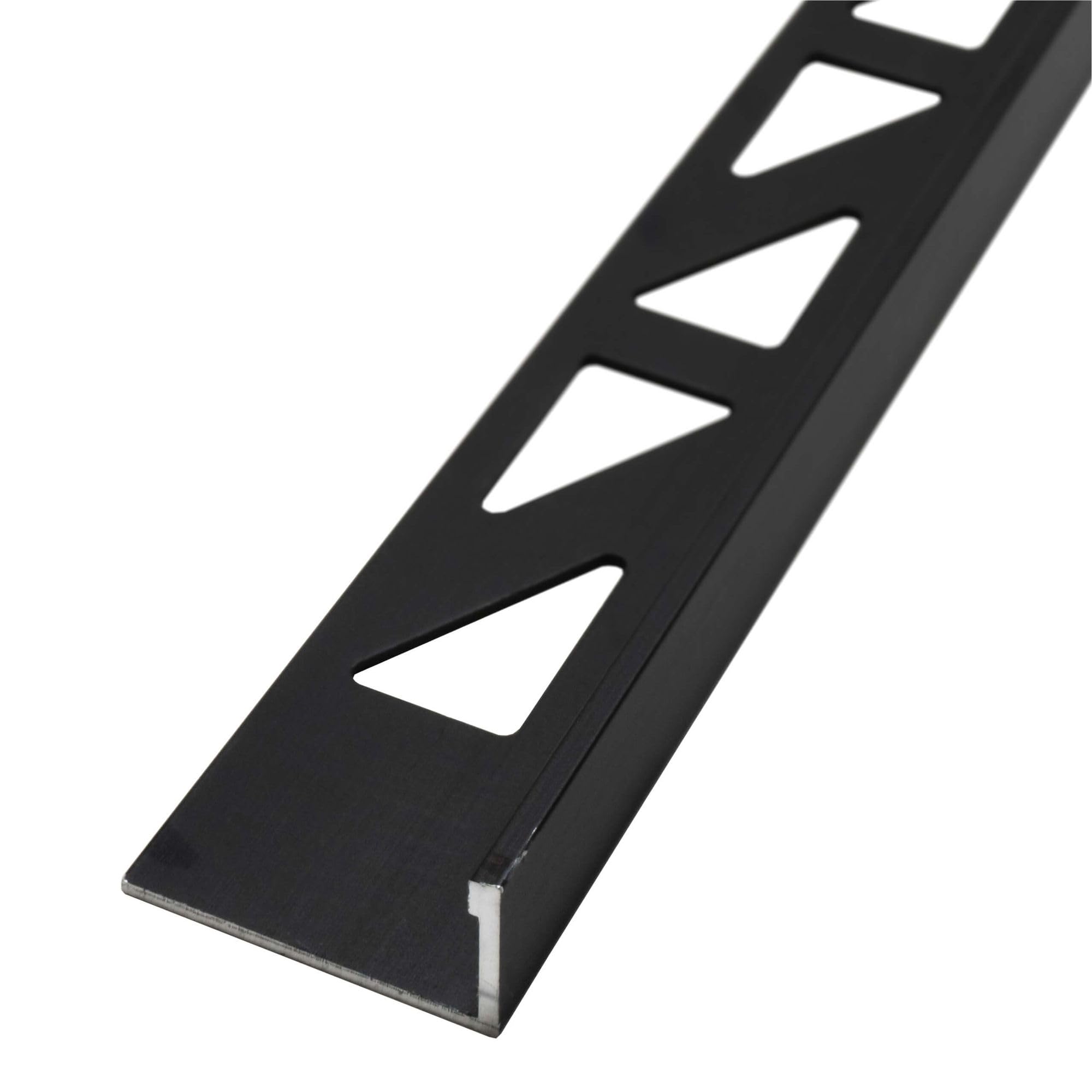 Dalsys Fliesenschiene Winkelprofil Aluminium eloxiert, Schwarz, 2 m × 8 mm