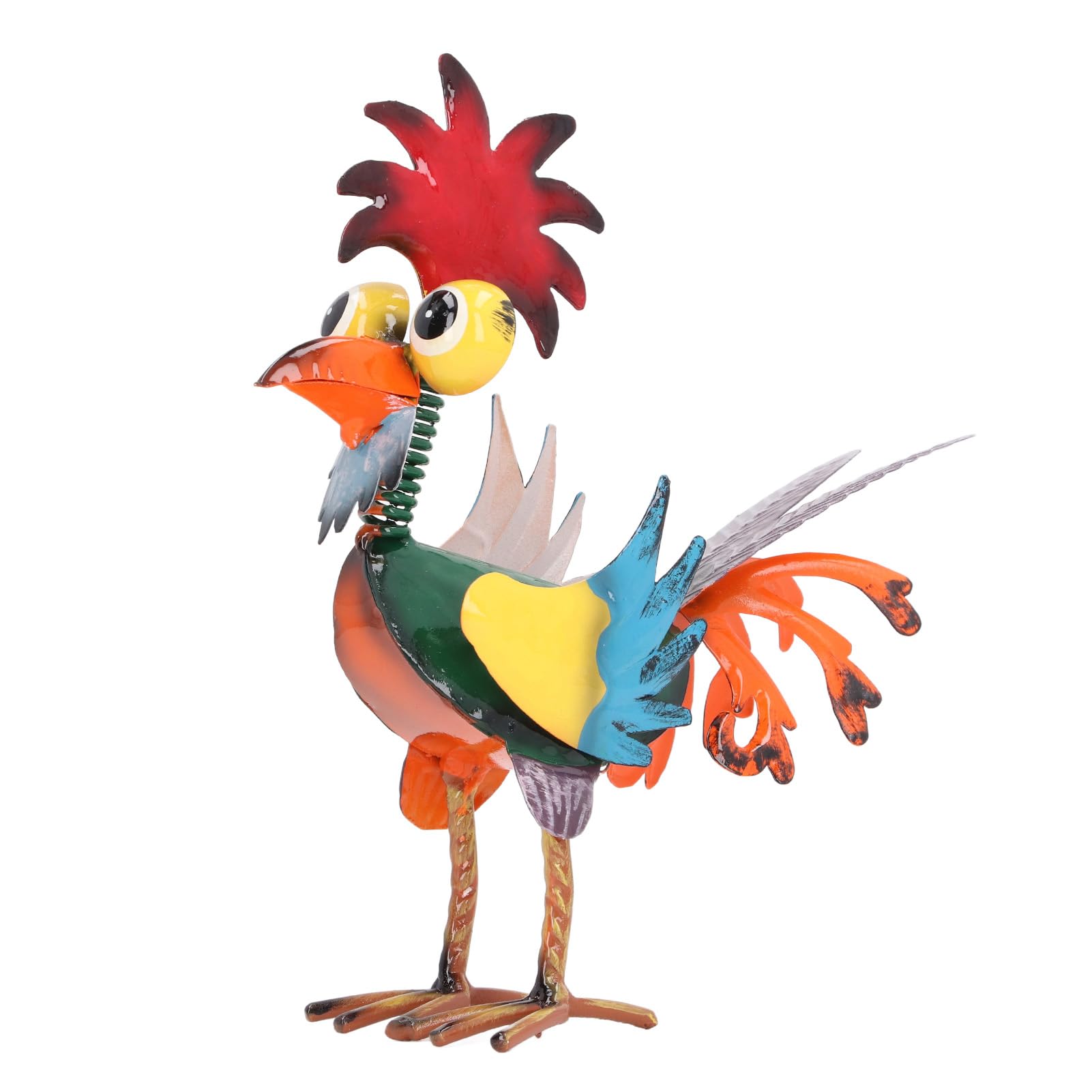 NOENNULL Outdoor Wacky Metal Rooster Yard Statue Decoration Rooster Decor Garden Statue Chicken Figurine Outdoor Decorations for Yard