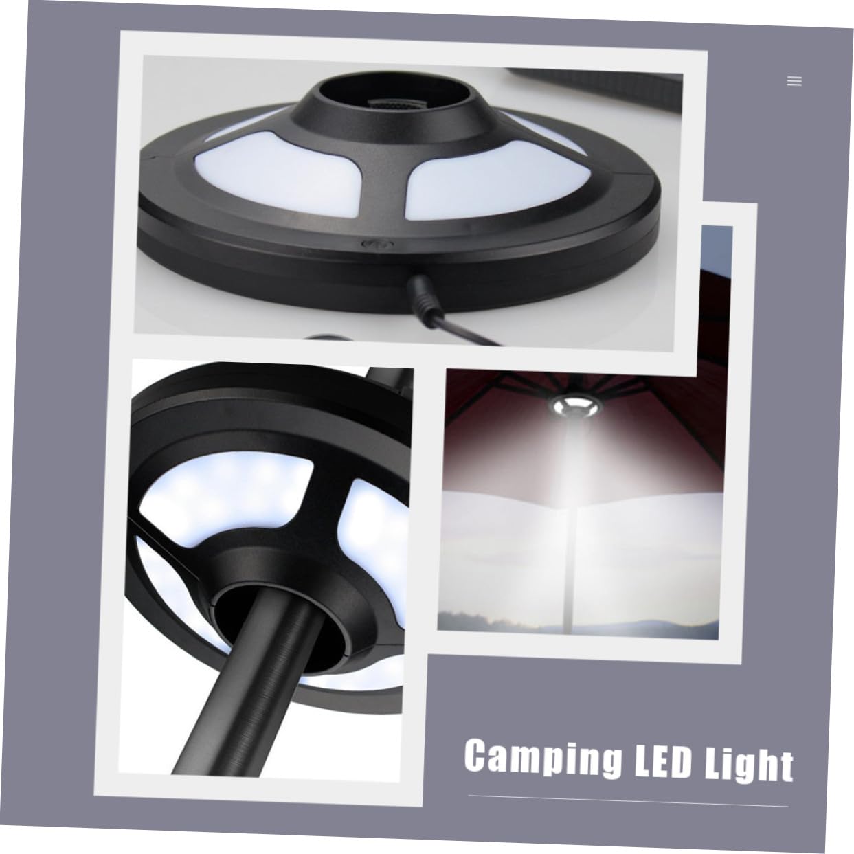 Lampada LED per Ombrellone Multifunzione, Luce da Campeggio