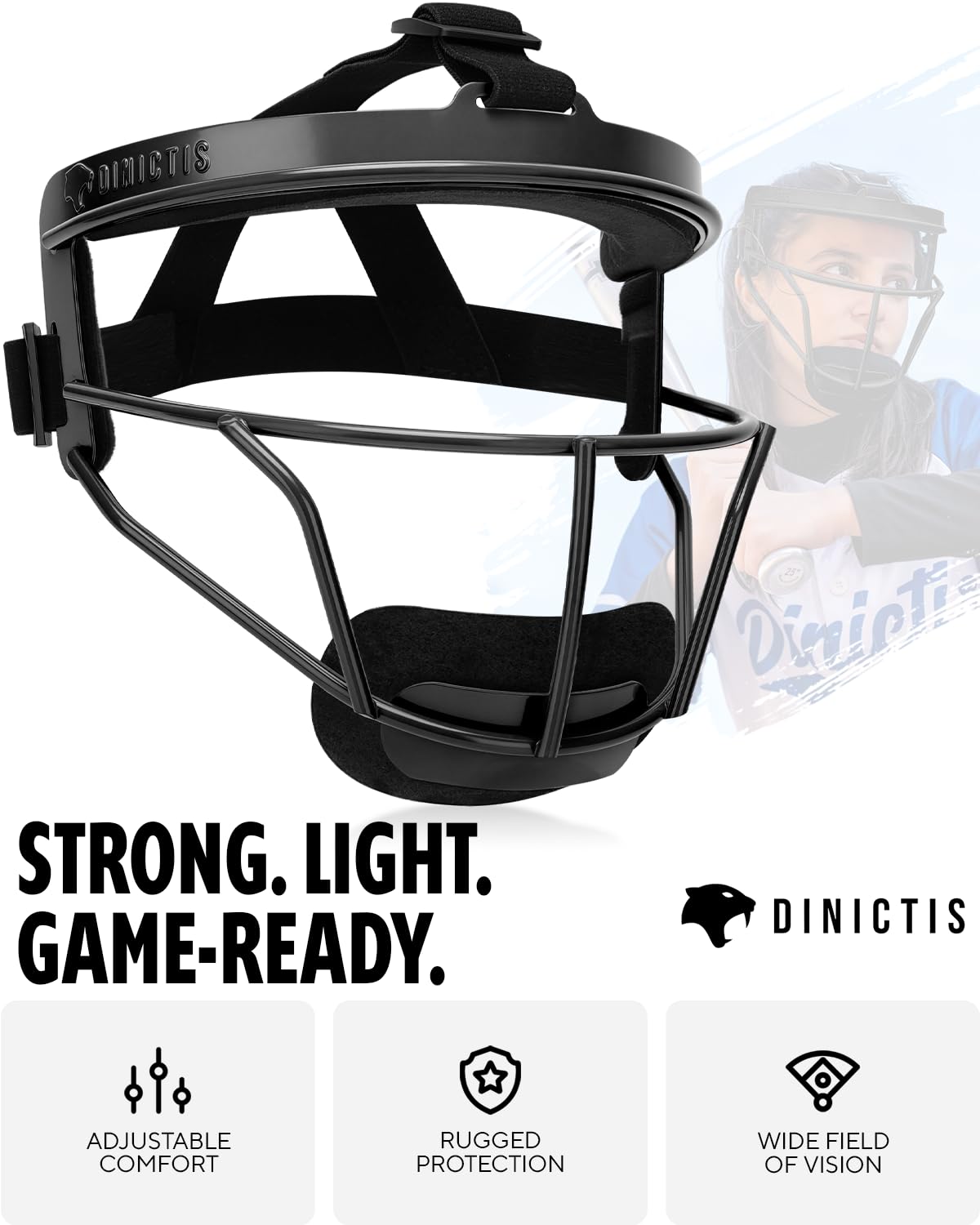 Dinictis Steel Softball Face Mask - Máscara de protección Facial