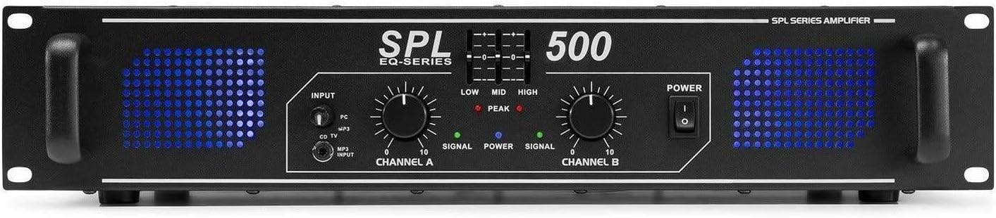 Pa HIFI Amplifier Skytec SPL 500 1600 W USB SD MP3