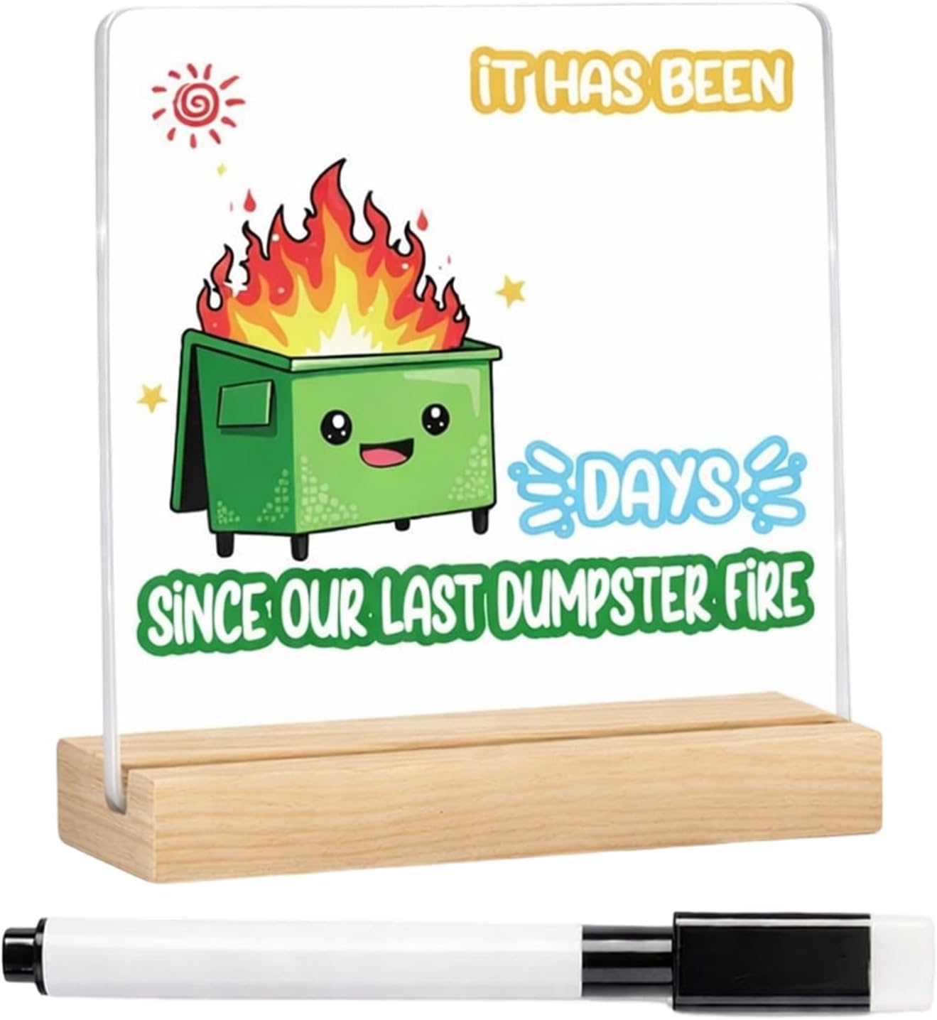 Dumpster Fire Desk Accessories, Funny Office Decor, Acrylic Desk Ornament for Work Environment, Desktop Decoration for Home and Office