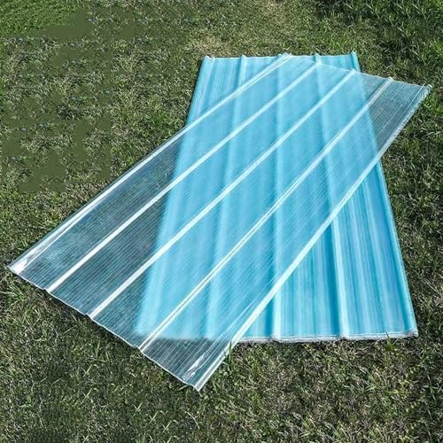 Pannelli ondulati FRP in fibra di vetro, spessore 2 mm, lastre trasparenti per tetti per serre e tettoie (10 pezzi, 93 x 120 cm)