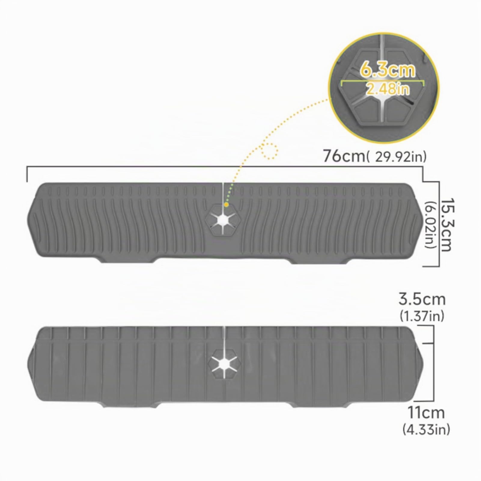 Tappetino paraspruzzi per lavello, 76 cm, paraspruzzi per lavello in silicone, maniglia antigoccia, gadget da , accessori per lavello per bancone della e bagno (grigio)
