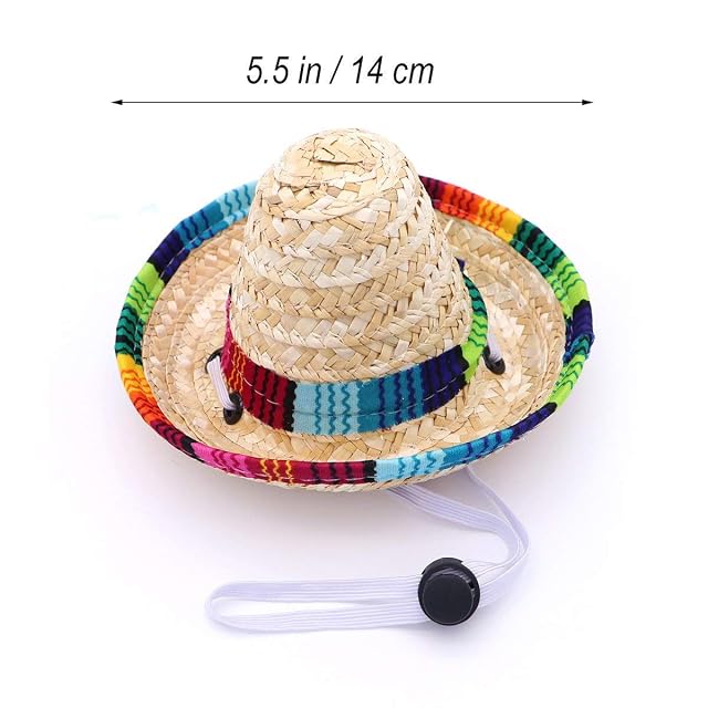 Foto 2 de 6 de Sombrero divertido para perro, gorra ajustable de Chihuahua, disfraz de fiesta mexicana