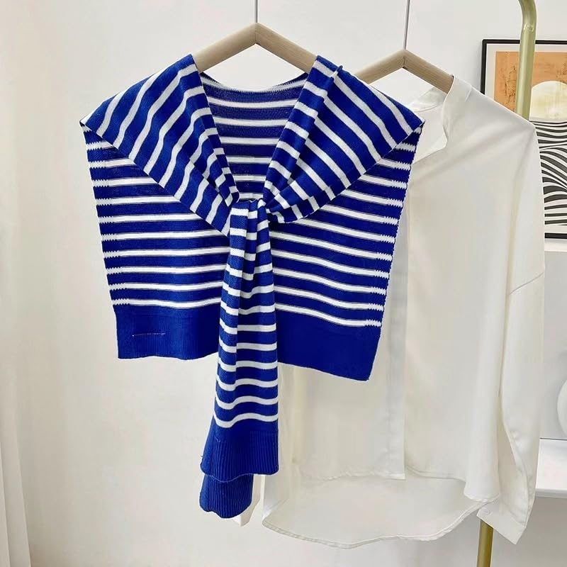 Image of WaJuemy Sweater Shawl Wraps for Women Sweater Knitted Knotted Shawls Travel Casual Scarf Cape Shoulder Tops Fashion Wrap
