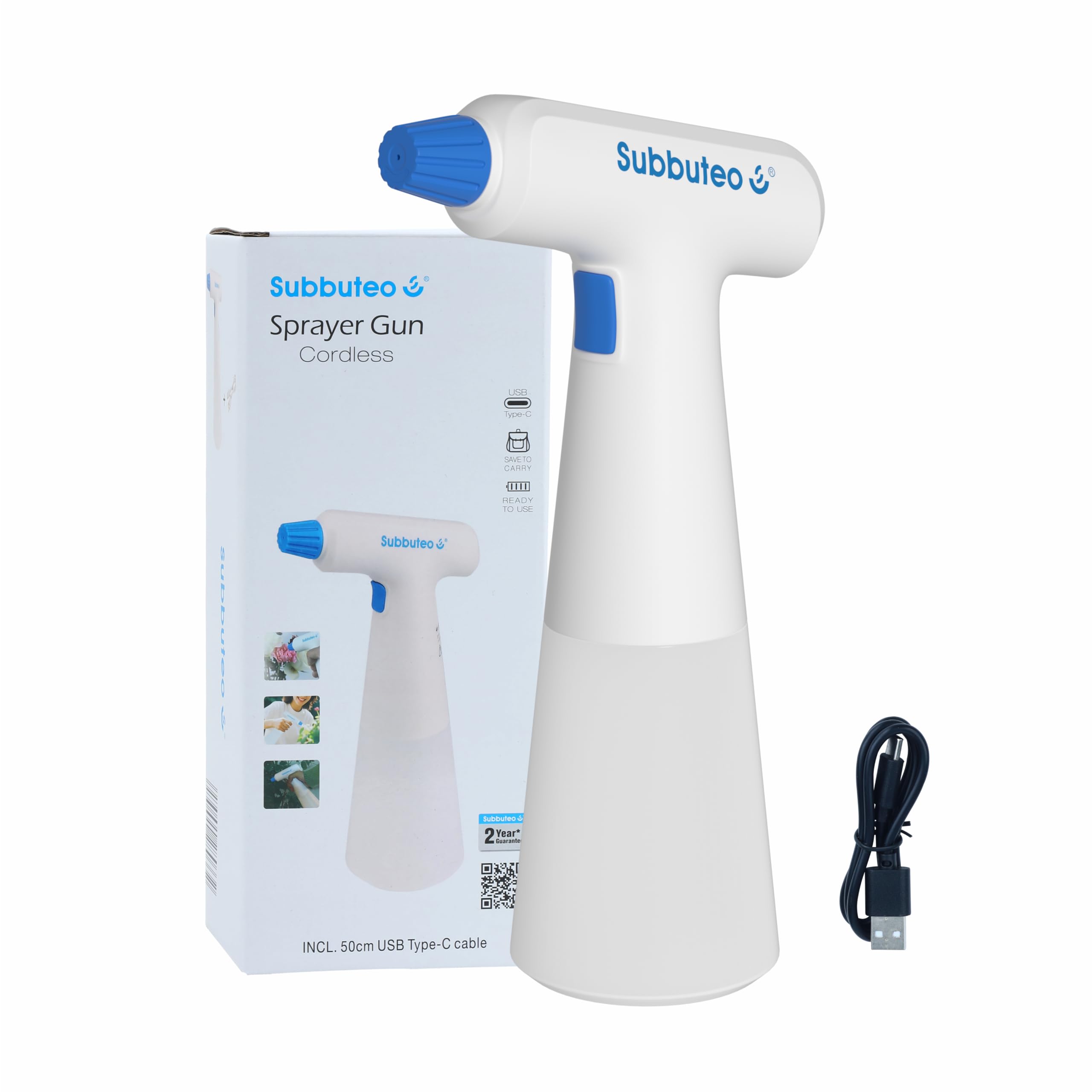 SUBBUTEO 0.55L Electric Plant Mister Spray Bottle for Indoor/Outdoor Plants, Electric Watering Can with Adjustable Spout, Automatic Plant Watering Devices, for Hair, Cleaning Home, Gardening