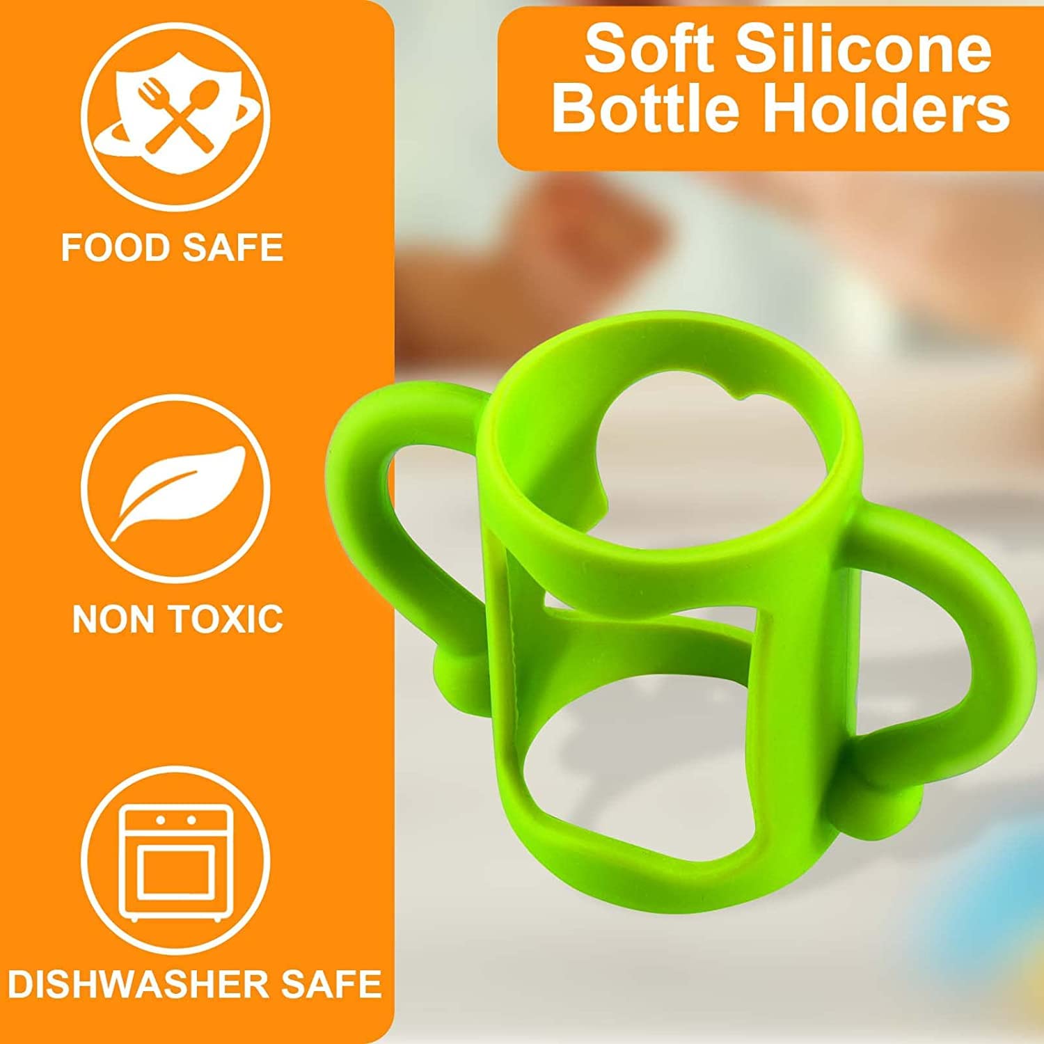 Dr Brown 4 Pezzi Manici per Biberon Universale, Silicone, Senza BPA, Facili da Tenere (colore)
