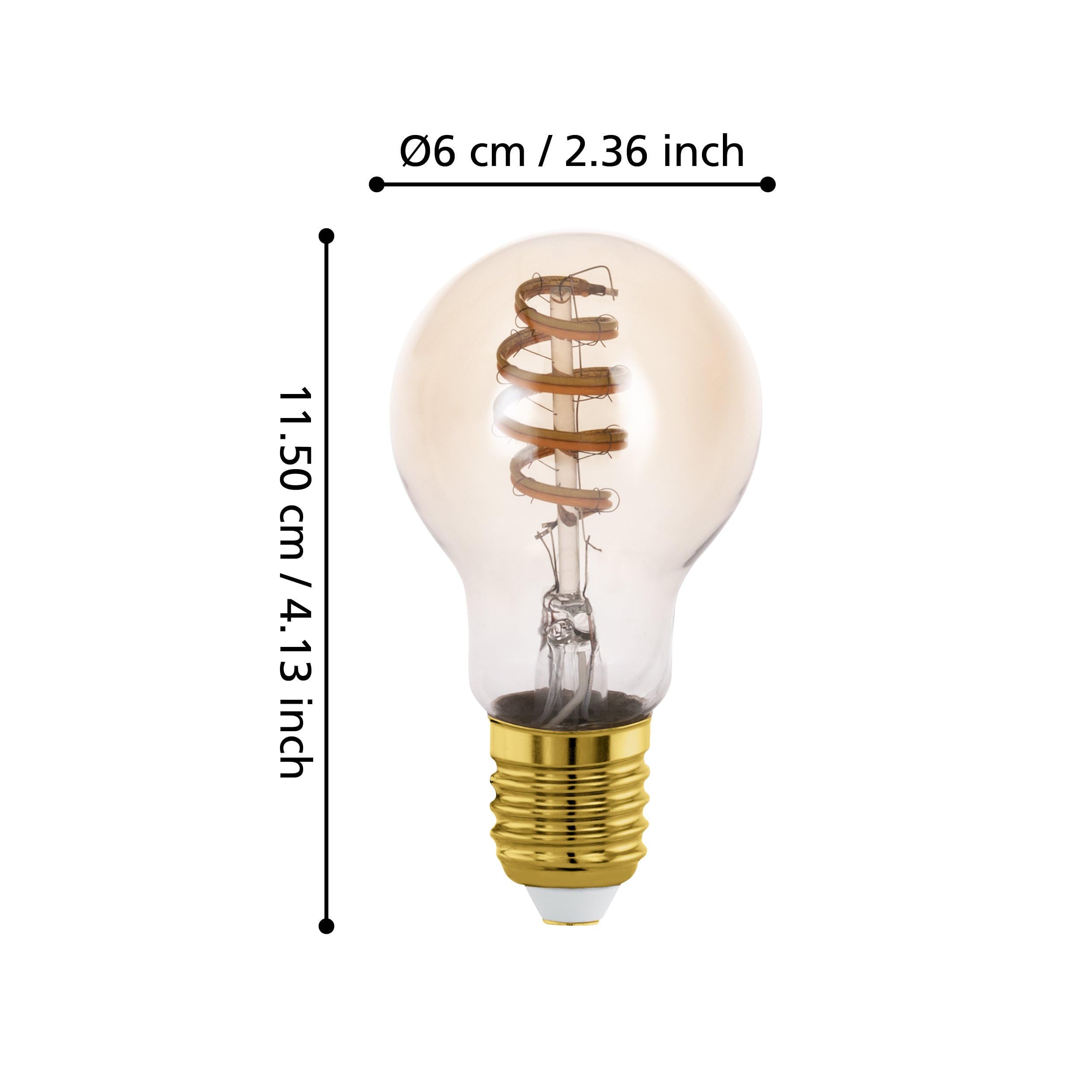 EGLO connect.z 2er Set Smart Home LED Leuchtmittel E27, A60, Matter, ZigBee | App und Sprachsteuerung Alexa, mit Fernbedienung, dimmbar, warmweiß-kaltweiß, 7 Watt, Vintage Glühbirne amber