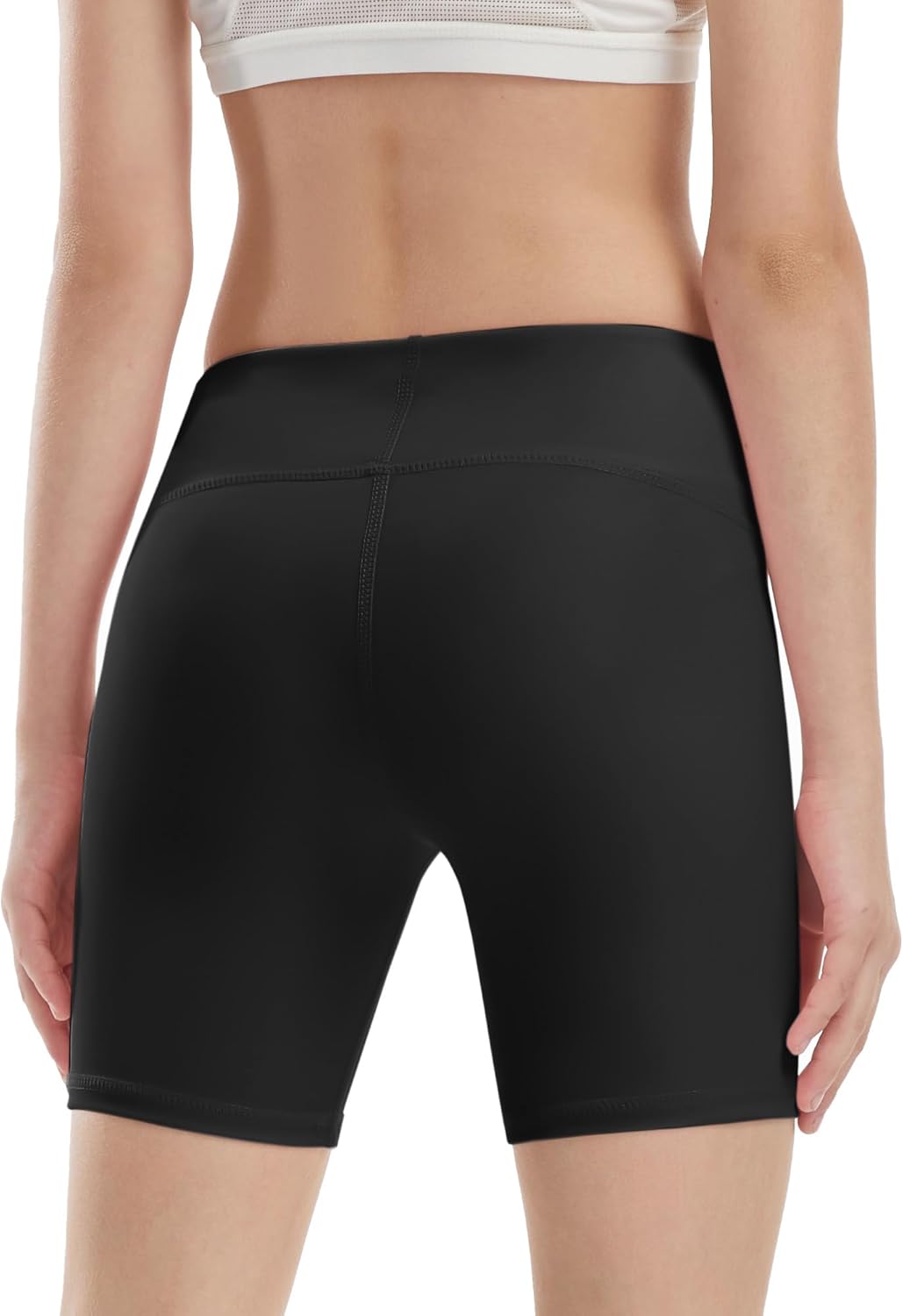 Girls Bike Shorts 5" High Waist Athletic Spandex Volleyball Shorts for Gymnastics Dance Yoga Runing Workout 6-14Years - Image 3