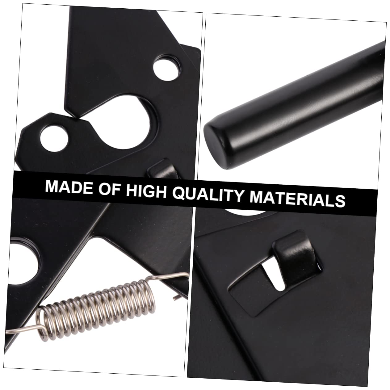 Loquet de Portail Autobloquant Noir pour Montage sur Poteau