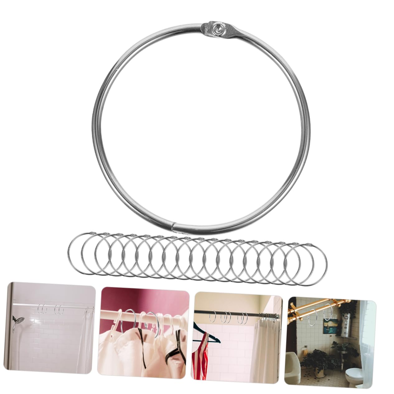 Crochets de Douche for Rideaux, 20 pièces, Crochets métalliques, Anneaux de Rideau de Bain, Crochets de Suspension de Rideau de Douche, Crochets de Rideau de Douche, Anneaux de Bain,Crochets