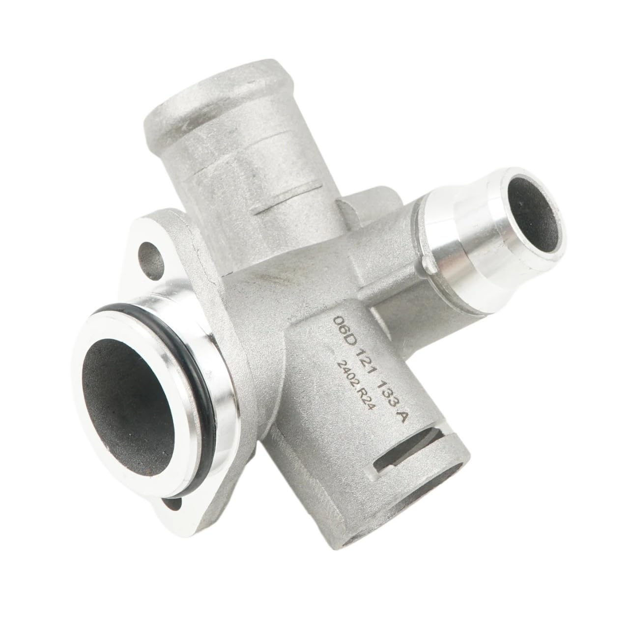 Brida De Salida Agua del Conector La Manguera Refrigerante Radiador Refrigeración Motor Aluminio | 06D121132C for Audi A4 A6 S4 S6 2.0TSI(Aluminium 1PCS)