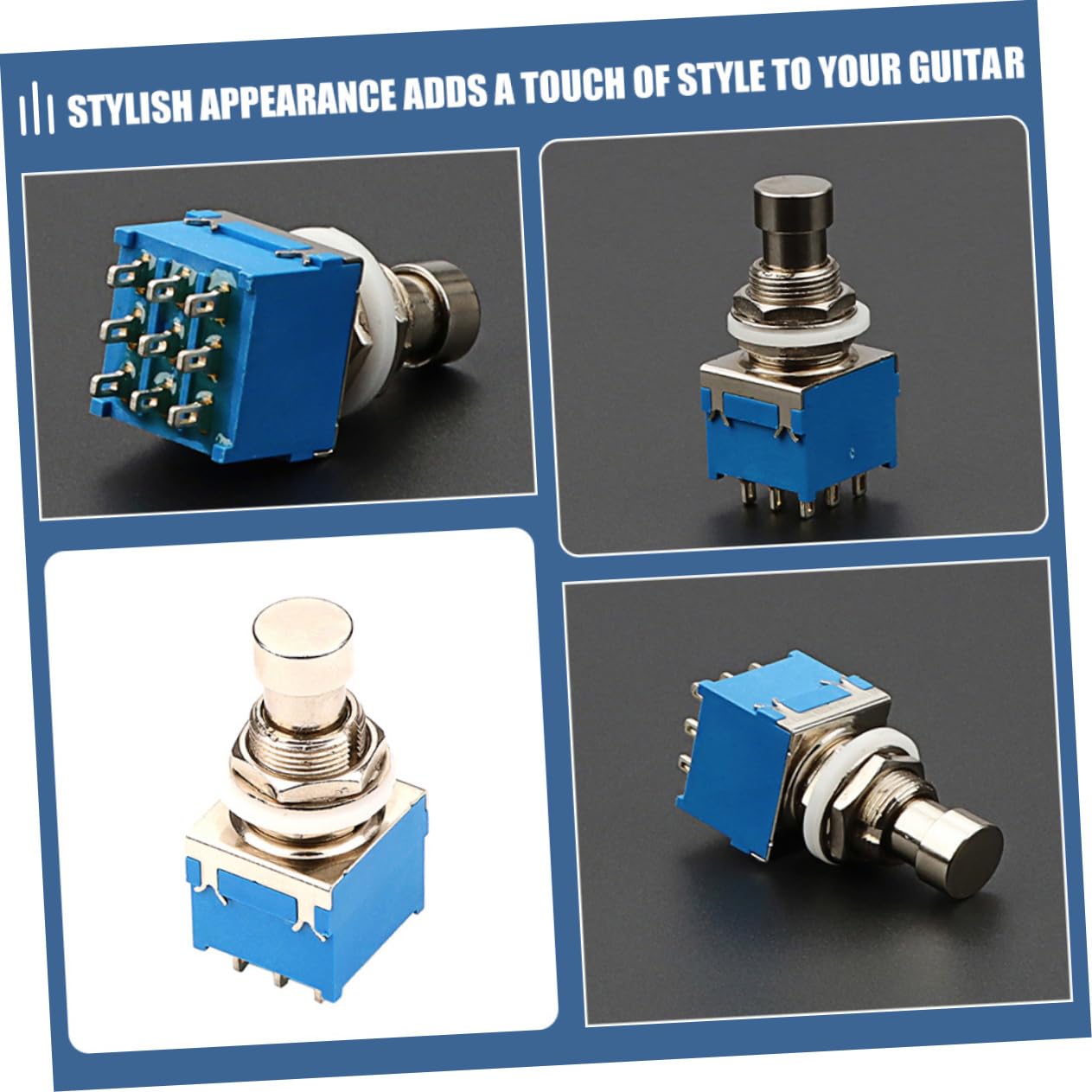 NULYLU Guitar Pedal Switch Caps Foot Switch Guitar Metal Foot Switch 9-pin Guitar Effect Switch Blue Gn311