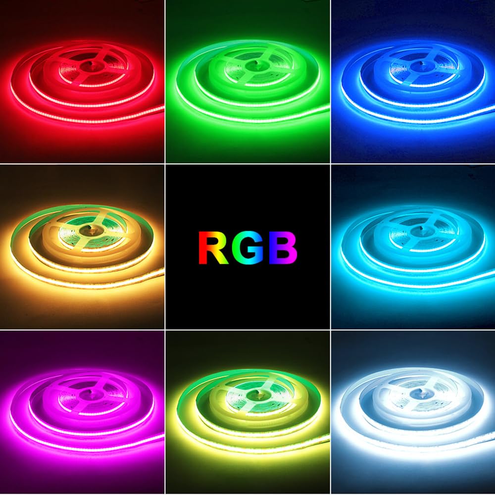 COB RGB Flexibel Hohe Dichte LED Streifen 5M 810LED/M 4050LEDs DC12V 14W/M IP30 Nicht Wasserdicht Mehrfarbig für DIY Heimdekoration(Nicht inhalt Netzteil＆Controller)