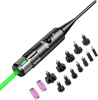 Red/Green Laser Bore Sight Kit .177 to .78 Boresighter Kit Caliber Rifles Pistols with Press Switch Bore Sight - Tipfun