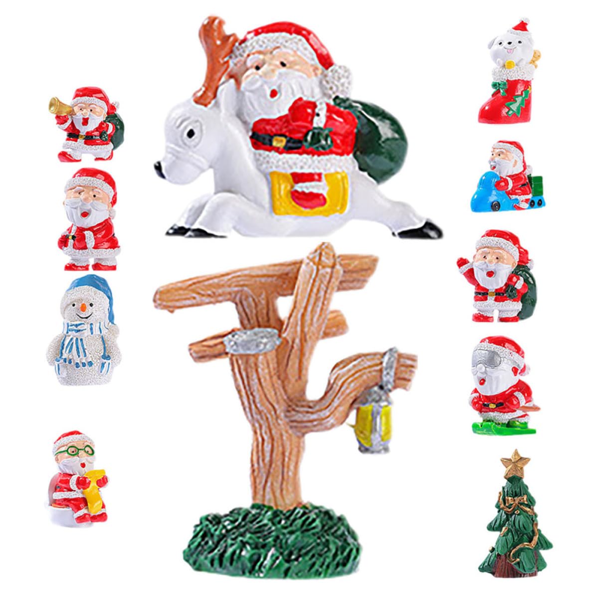 TOYANDONA 44 Piezas Figuras Navideñas de Resina en Miniatura, Renos y