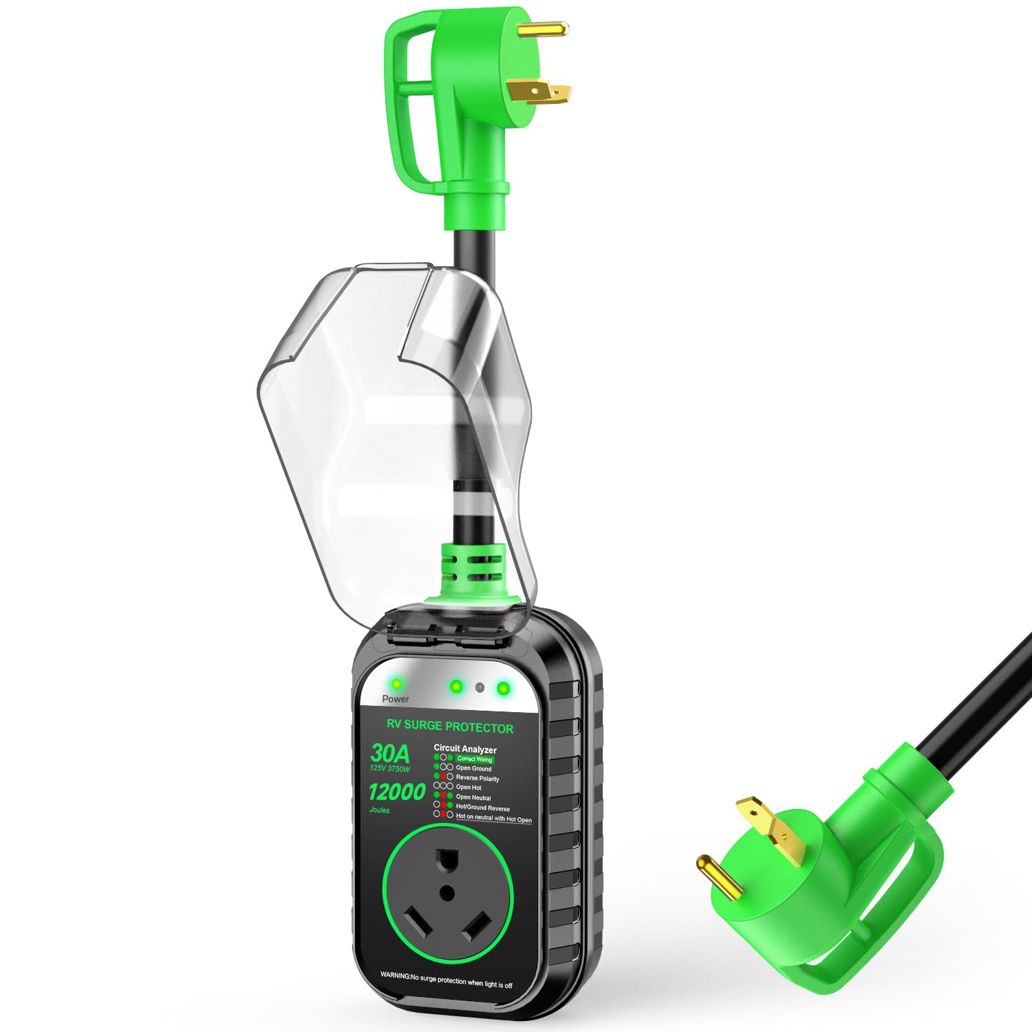 GEARGO RV Surge Protectors 50 Amp Waterproof, [𝟐𝟎𝟐𝟔 𝐍𝐞𝐰 𝐔𝐩𝐠𝐫𝐚𝐝𝐞𝐝] RV Circuit Analyzer, Full Protection RV Adapter Plug for Camper(Orange)