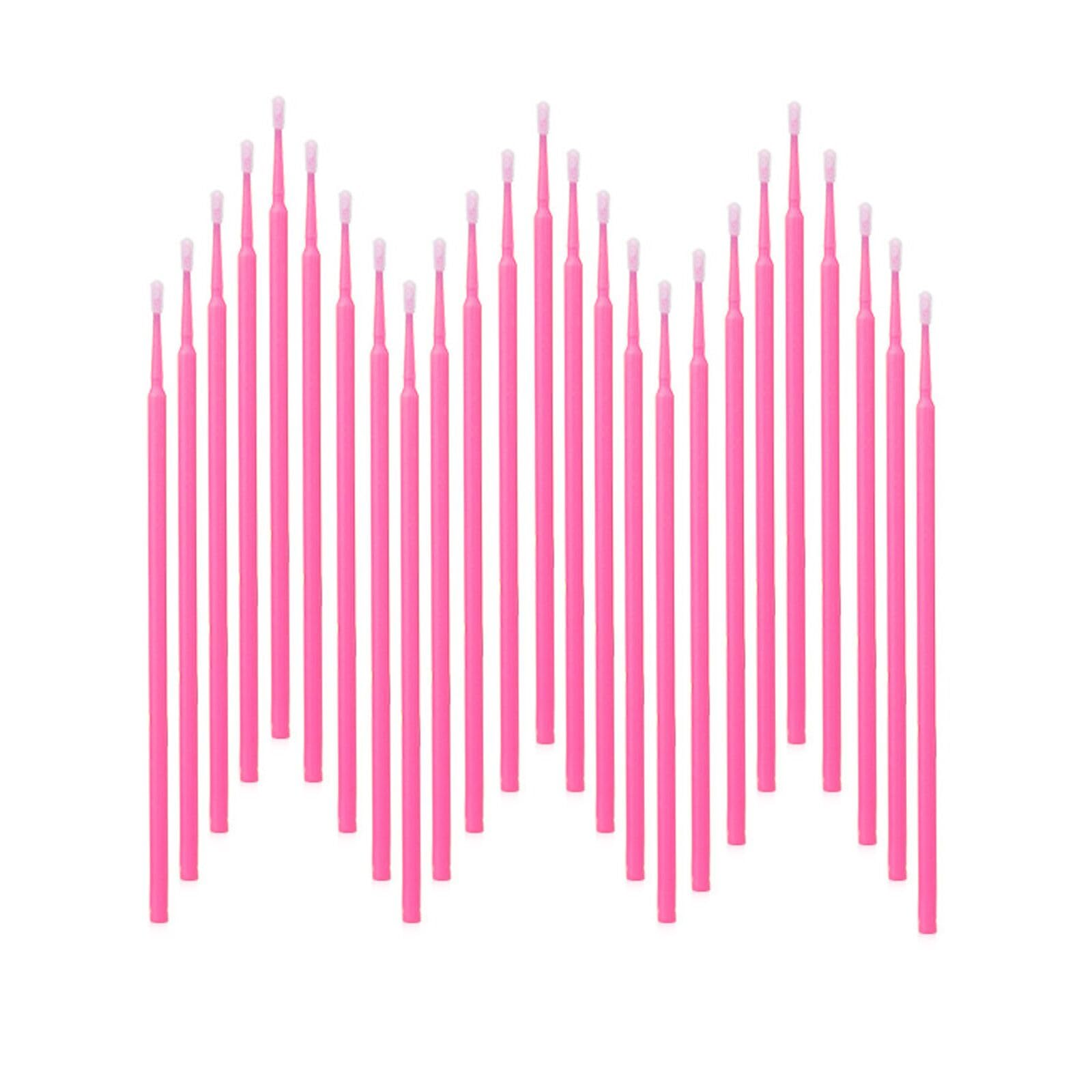 600PCS Microswabs for Eyelash Extensions，Disposable Micro Applicators Brush for Cleaning and Applying Make-up Pink (Head Diameter: 2.0mm)