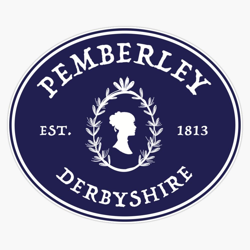 Pemberley - Pride and Prejudice Jane Austen Window Bumper Sticker Decal 5"