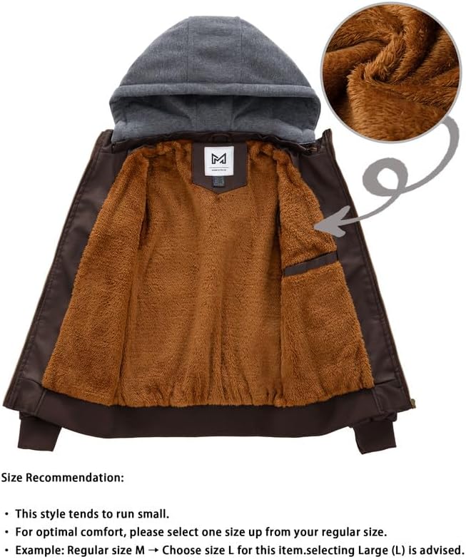 GGleaf Women's Faux Leather Jacket Waterproof Motorcycle Bomber Jacket Vintage PU Moto Biker Coat - Image 4