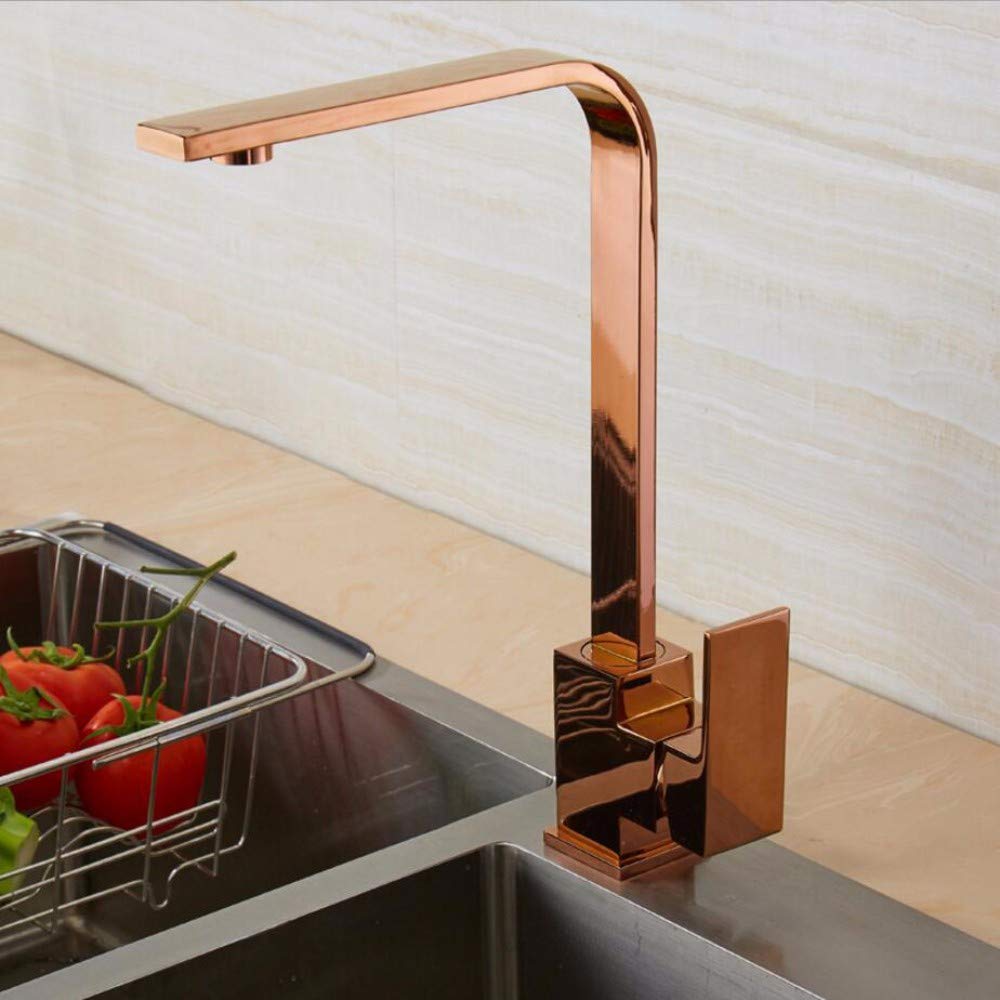 Évier de cuisine rétro cuivre noir et or avec robinet mitigeur orientable eau chaude froide - 2