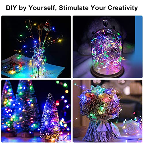 RGB led-lichtsnoer, verpakking van 2 stuks, 12 m, 120 leds, op batterijen, flexibel gloeiwormpjeslicht voor slaapkamer, bruiloft, verjaardagsfeest, kerstdecoratie - Image 4