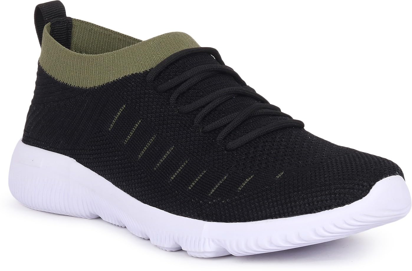 22509 Zebra Olive Big Black Running Shoes for Men (Black) 22509 Zebra Olive Big Black Running Shoes for Men (Black)