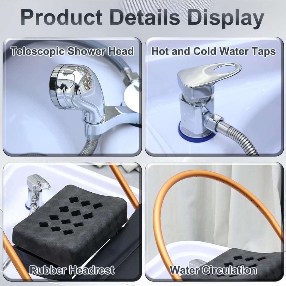 Head Spa Equipment, Massage Shampoo Bed, Massage Table with Water Circulation Waterfall& Fumigation Salon Equipment, Light Therapy Massage Table for Spa Beauty Salon