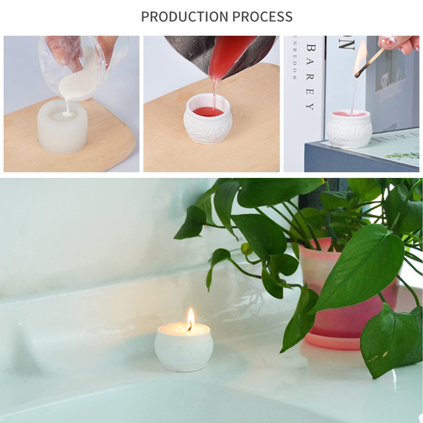 Molde Flexible de silicona para velas, recipiente para almacenamiento de joyas hecho a mano, molde para hacer cajas redondas de fácil deso, para flores y rosas