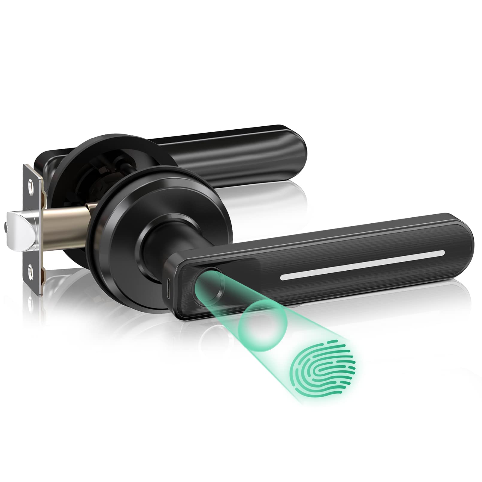 GeekTale Fingerprint Door Lock Smart Door Lock with Handle Biometric Door Lock for Bedroom Home Office