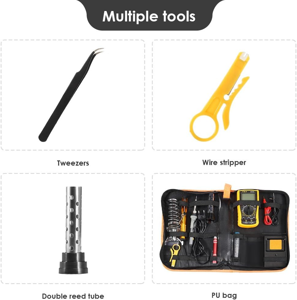 Soldering Iron Kit，Welding Kit Best for Electric and Variously Repaired Usage Portable Home Work Soldering Accessories Set with PU bag (EU plug)