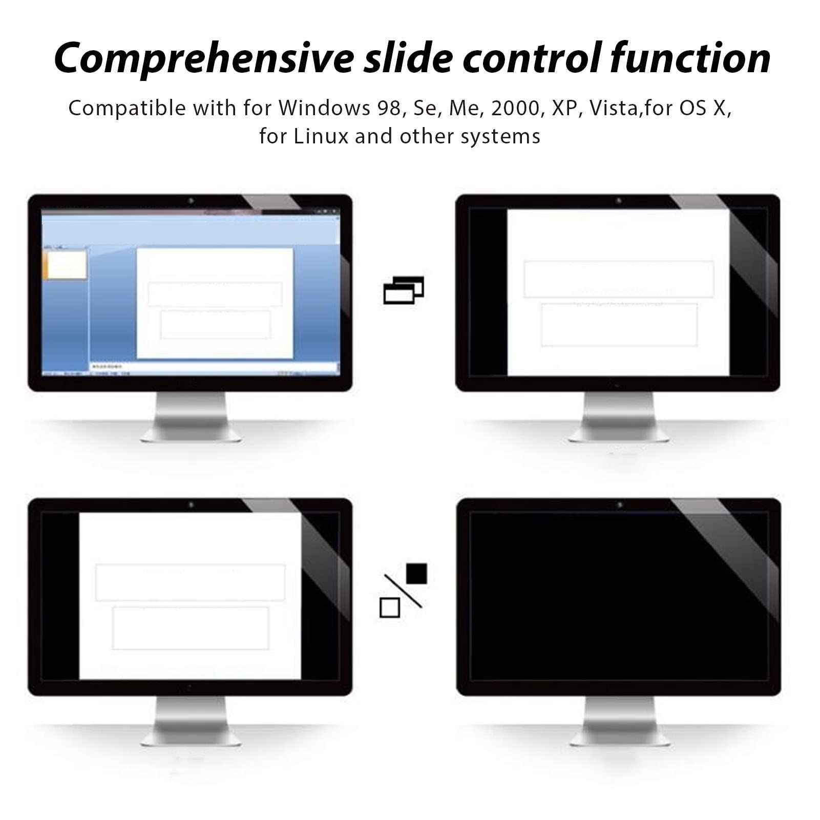 Bezprzewodowy Prezenter Zdalny, Prezentacja Clicker RF 2.4GHz Bezprzewodowy Prezenter Remote Clicker do Prezentacji PowerPoint PPT Slide Advancer do Keynote PC Laptop