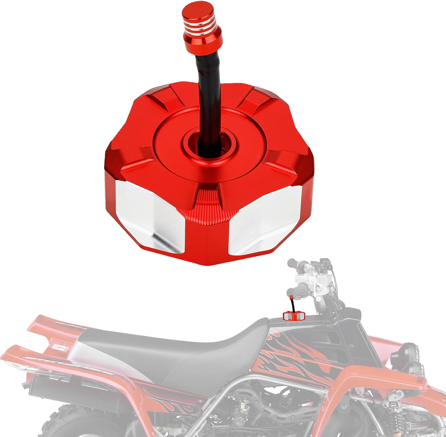 ATV Gas Cap CNC for Big Bear Kodiak 400 Banshee 350 Raptor Warrior Blaster200 Grizzly 660/450/400/350/300 Bruin350/250 LTR450 LTZ400/Z LTZ250 WR125 DRZ 400/E 125 70 50 RMZ250 YZ426F Red