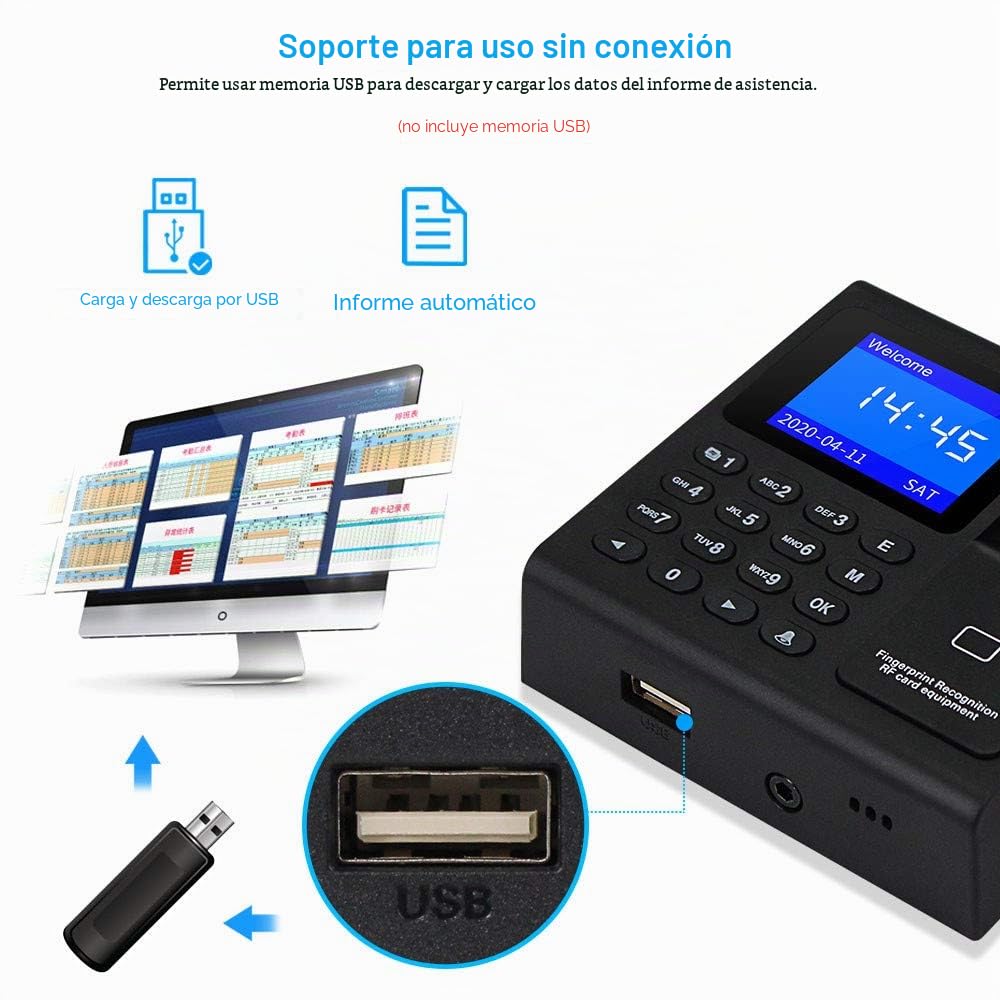 Tarjeta Contraseña Huella Digital RFID Kit de Puerta,Sistema de Proximidad de Seguridad para el Hogar, Teclado Biométrico, Encendido, Llaves, Botón de Salida (Without Lock Kit)