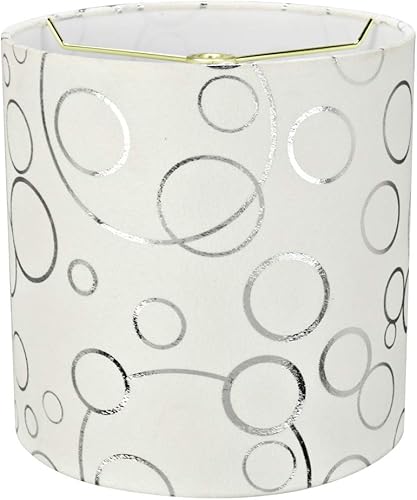 Aspen Creative 31234A Pantalla de lámpara de construcción de araña con forma de tambor de transición (cilindro) en color blanco, 8 pulgadas superior