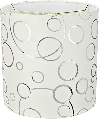 Aspen Creative 31234A, Transitional Drum (Cylinder) Shape Spider Construction Lamp Shade in White, 8