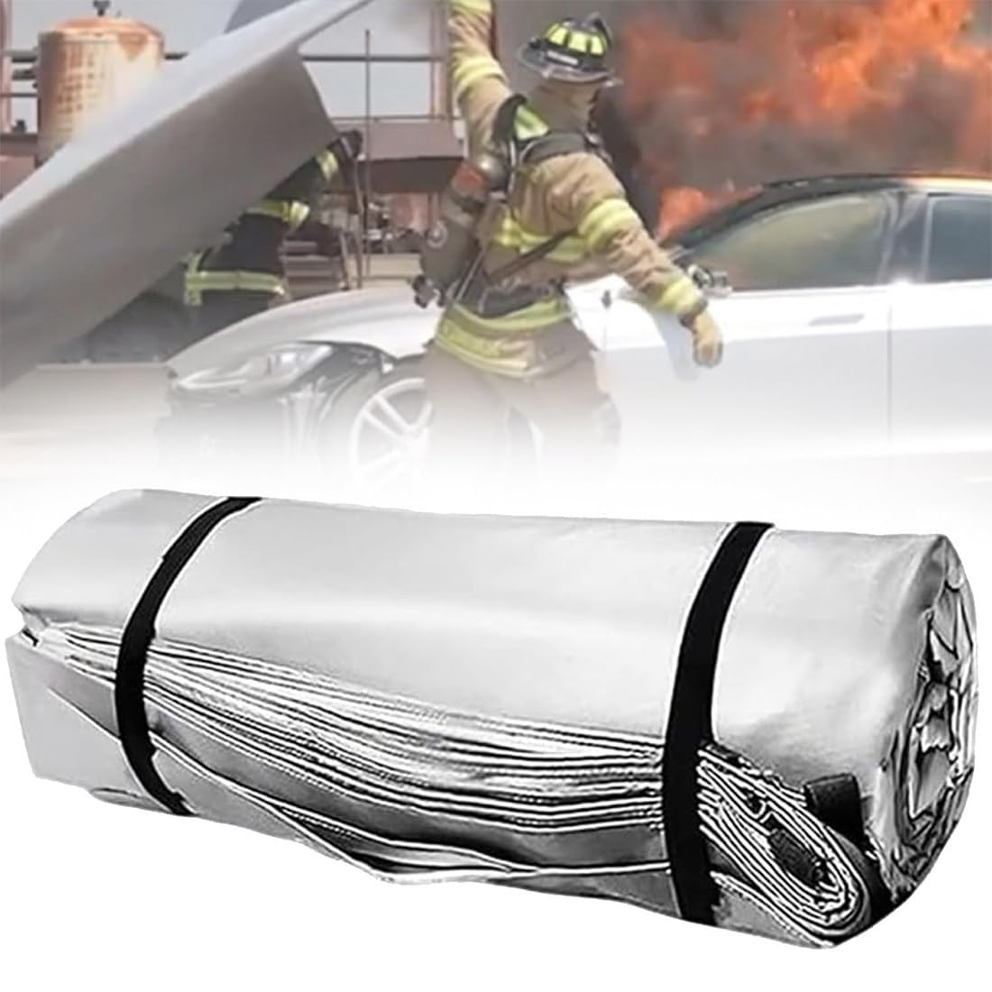 YNBSHGAA Car Fire Blanket, Emergency Fire Suppression Blanket for Vehicle, Fire Extinguisher Blanket for Trucks and Motor Vehicle Accident,6×8m/19.7×26.2ft
