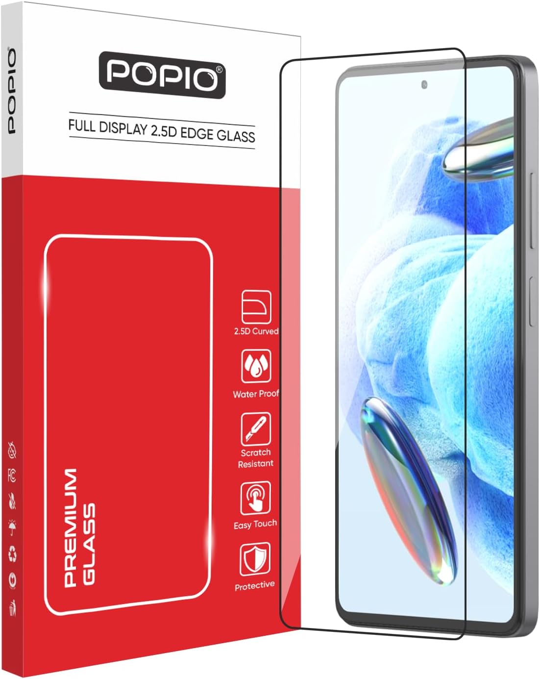 POPIO Military-Grade Gorilla Tempered Glass for Poco F5 / X5 Pro/Redmi Note 12 Pro/Pro Plus/Note 12 Discovery/Turbo | 9H Hardness, Edge-to-Edge, Bubble-Free