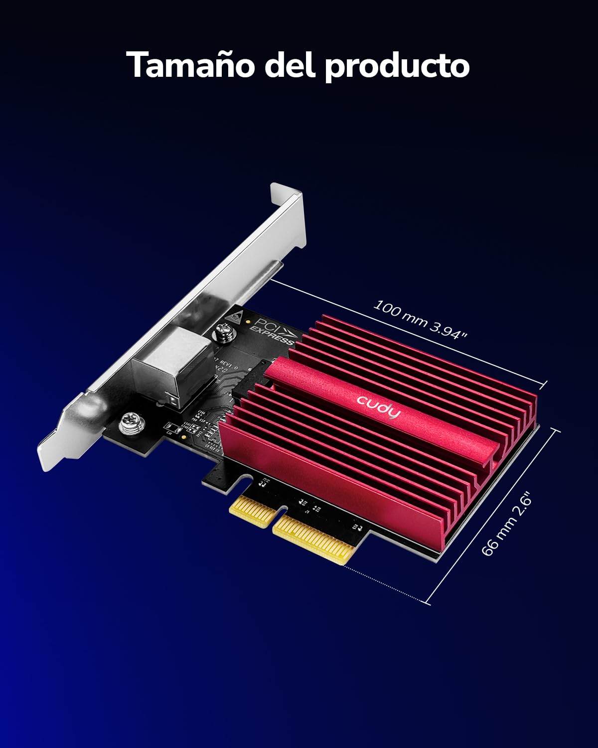 Cudy Tarjeta de red PCIe de 10 GB, adaptador PCIe Base-T de 10 G, control de flujo, adaptador PCIe a 10 Gigabit Ethernet, compatible con Windows 11/10, WindowsServer 2022 y Linux, incluyendo cable de