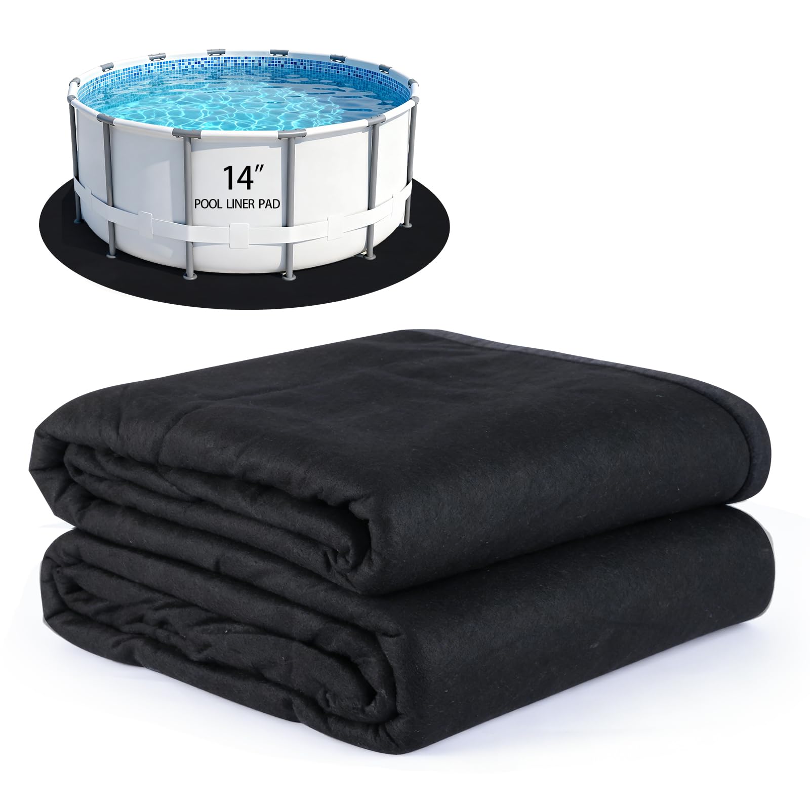 Tapis de piscine rond géotextile 350 g/m² TezhiIe anti-perforation sous piscine hors sol
