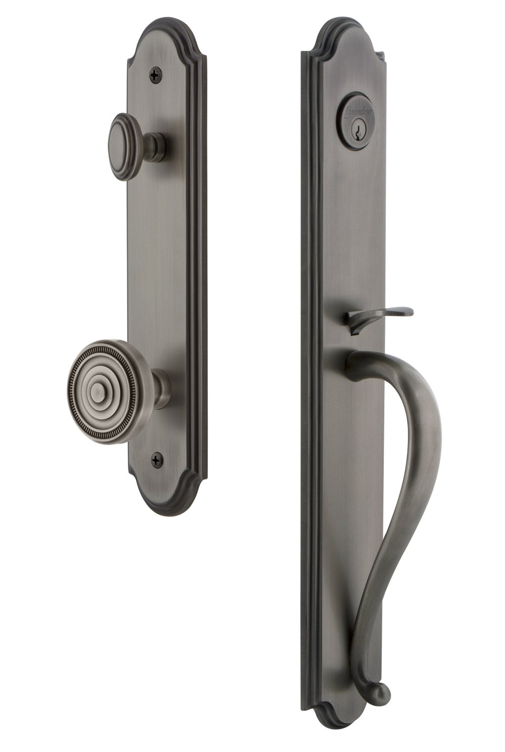 Grandeur 844322 Hardware Arc One-Piece Handleset with S Grip and