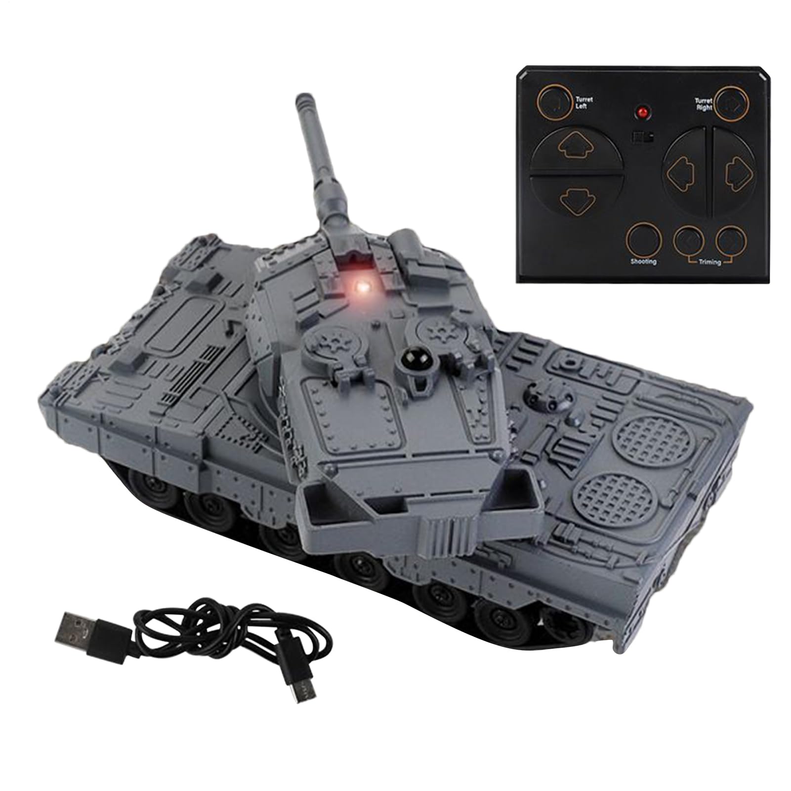 Genérico Tanque RC - De Tanque De Control Remoto ABS 2.4GHz | Mini Tanque De Combate Recargable con Combate De Infrarrojos Y Torreta Giratoria | Vehículo RC Realista para Y Adultos