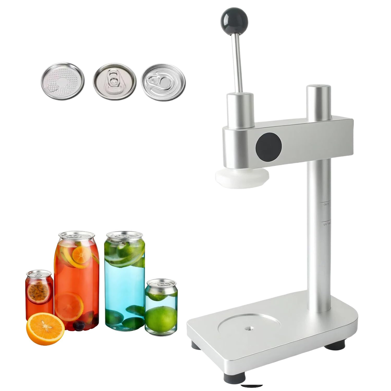AYCDL Commercial Can Sealer,Manual Can Sealer Machine, Cup Sealing Machine, for Diameter 2.2in Drinks Bottles Cans,for PET Plastic Bottles,Silver